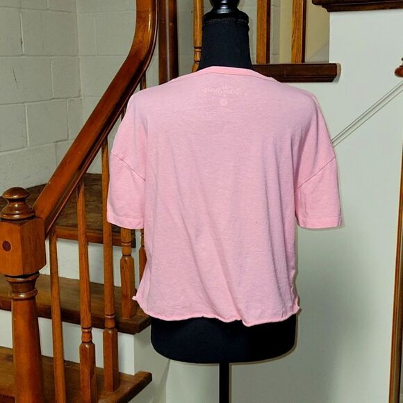 rolling Stones Pink Crop T- Shirt - Picture 4 of 5